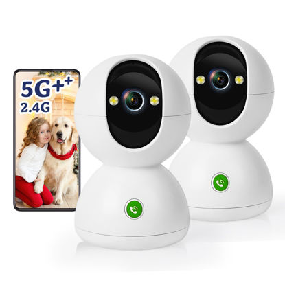 Picture of Uniter 2.5K 4MP Baby Monitor with Camera and Audio, 360° Pan/Tilt Pet Camera with Phone App, 2.4/5GHz WiFi Indoor Security Camera, Color Night Vision, 2-Way Audio, Motion Detection Tracking