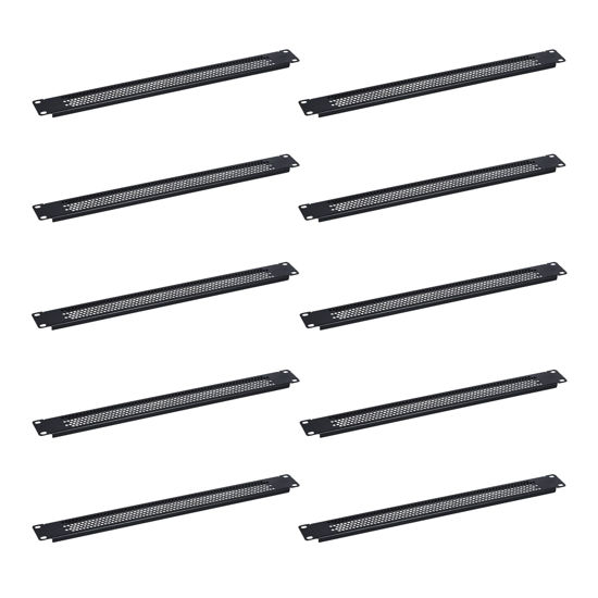 Picture of RackPath 1U Blank Rack Mount Panel Spacer with Venting (10 Pack) for 19in Server Rack Enclosure or Network Cabinet