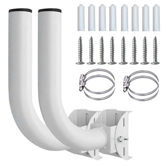Picture of Universal Wireless Bridge Bracket Mount, J Pole Mount Accessory for Outside TV Antenna, Pole and Wall-Mounted Mount for Outdoor AP Access Point Client Bridge CPE(2 Pack)