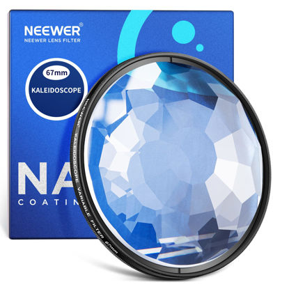 Picture of NEEWER 67mm Kaleidoscope Prism Lens Filter, Photography Prism Crystal Glass Effect Filter with Multi Refraction and Variable Number of Photographic Subjects