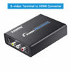 Picture of SUNNATCH RCA Svideo to HDMI Converter with RCA + S-Video Cables, RCA Composite CVBS AV or Svideo + R/L Audio Input to HDMI Output Upscale Converter
