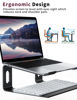 Picture of ALASHI Laptop Stand for Desk, Aluminum Computer Riser, Ergonomic Notebook Holder, Detachable Metal Laptops Elevator, PC Cooling Mount Support 10 to 15.6 Inches Notebook, Black