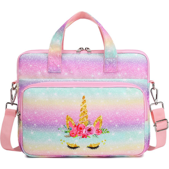 Picture of Octsky Tablet Sleeve Bag Kids Tablet Carrying Sleeve Bag 12.5 Inch Tablet Protective Bag with Shoulder Strap, Soft Lining