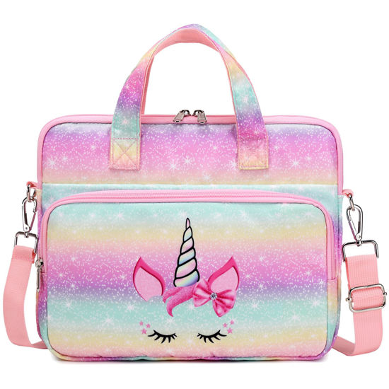 Picture of Octsky Tablet Sleeve Bag Kids Tablet Carrying Sleeve Bag 12.5 Inch Tablet Protective Bag with Shoulder Strap, Soft Lining