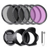 Picture of NEEWER 67mm ND Filter Kit and Lens Accessories, ND2 ND4 ND8 UV FLD CPL(Circular Polarizing) Filter Set with Lens Cap/Tulip Shaped Lens Hood
