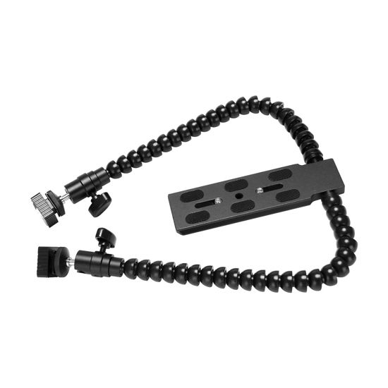Picture of Srutueo New Flexible Dual Arm Hot Shoe Flash Bracket Mount Holder for Macro Shot Camera Accessories