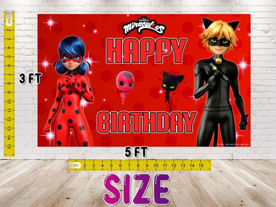 GetUSCart- 5x3 FT Miraculous Ladybug Backdrop for Birthday Party ...