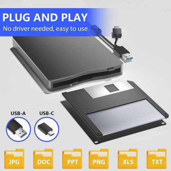 GetUSCart- Floppy Disk Reader, 3.5 inch External Floppy Disk Drive with ...