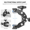 Picture of Neewer Double Super Clamp Camera Mount with Magic Arm, Cold Shoes for Desk Studio Light Stand Holder Photography Reflector, Flag, Cross Bars, Motorcycle, Umbrella, Pole Stick Shoot Accessories Tools