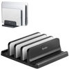 Picture of Ryvlan 3 Slot Laptop Stand, Adjustable Vertical Storage for Multiple Devices, Rubber Padded, Compatible with Laptops up to 17 inches, Multi-Purpose Laptop Holder