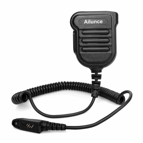 Picture of Retevis RT29 Ailunce HD1 Radio Microphone,Original Shoulder Speaker Mic, Compatible with RT29 RT48 NR30 RB23 Ailunce HD1 HD2 HA1G Motorola GP328 Plus GP344, IP55 Waterproof mic(1 Pack)