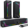 Picture of OFFSIR Computer Speakers, PC SoundBar, Gaming Speakers for PC Computer Laptop Desktop, Subwoofer Wired, RGB Speakers, USB Powered 3.5mm Aux