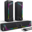 Picture of OFFSIR Computer Speakers, PC SoundBar, Gaming Speakers for PC Computer Laptop Desktop, Subwoofer Wired, RGB Speakers, USB Powered 3.5mm Aux