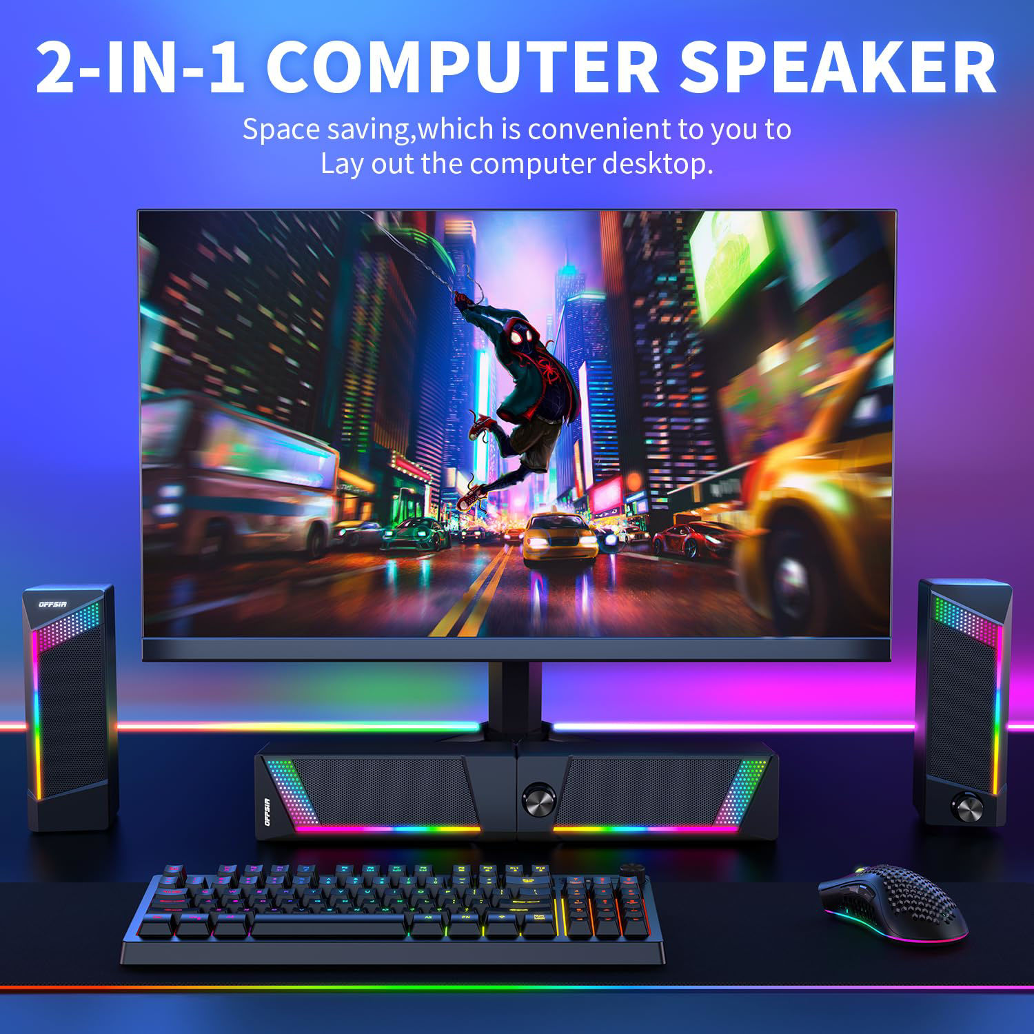 GetUSCart- OFFSIR Computer Speakers, PC SoundBar, Gaming Speakers for ...