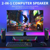 Picture of OFFSIR Computer Speakers, PC SoundBar, Gaming Speakers for PC Computer Laptop Desktop, Subwoofer Wired, RGB Speakers, USB Powered 3.5mm Aux