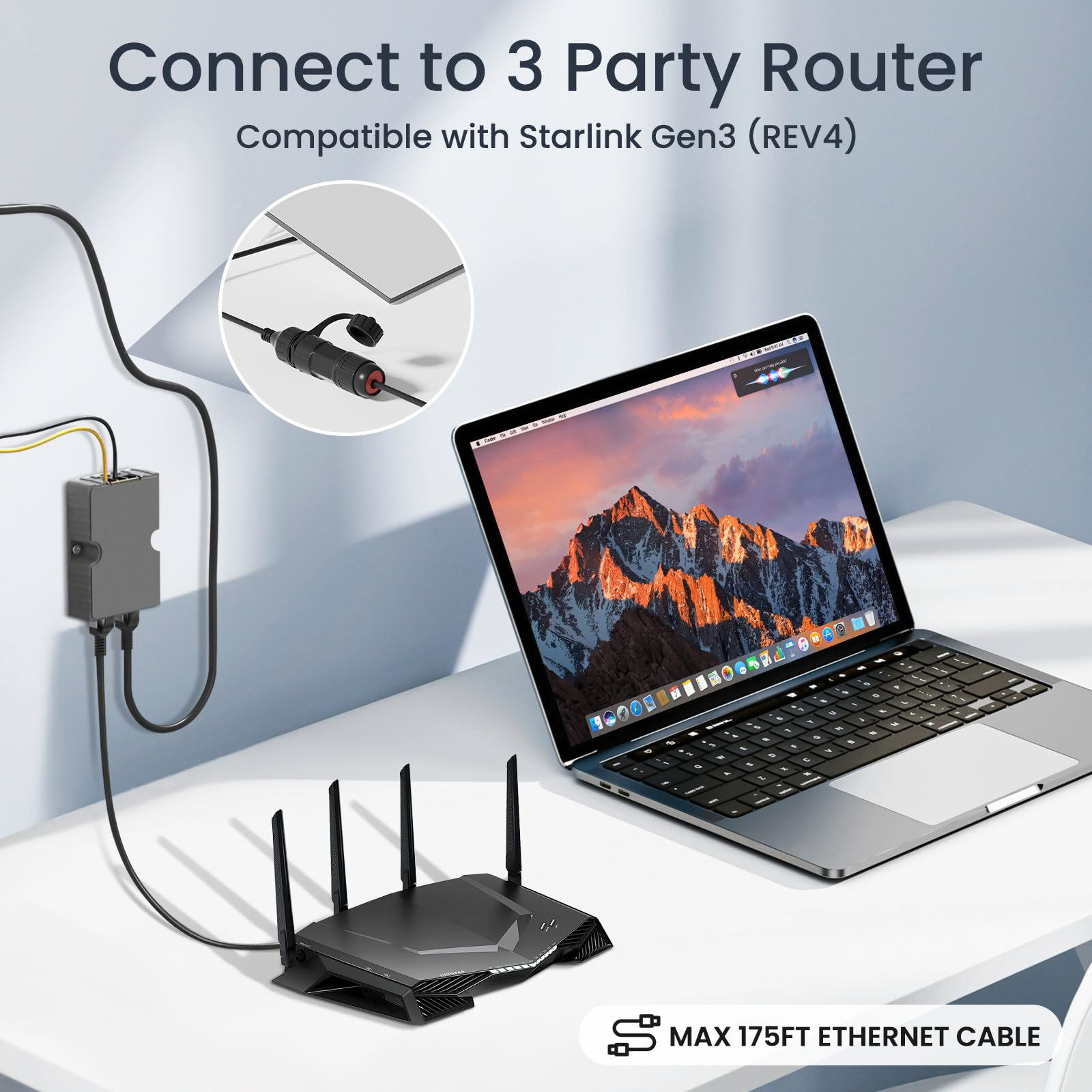 Starlink - Ethernet Adapter For Starlink Ethernet Adapter Gen 3/Mini, Waterproof Starlink Mini Waterproof Rj45 Coupler