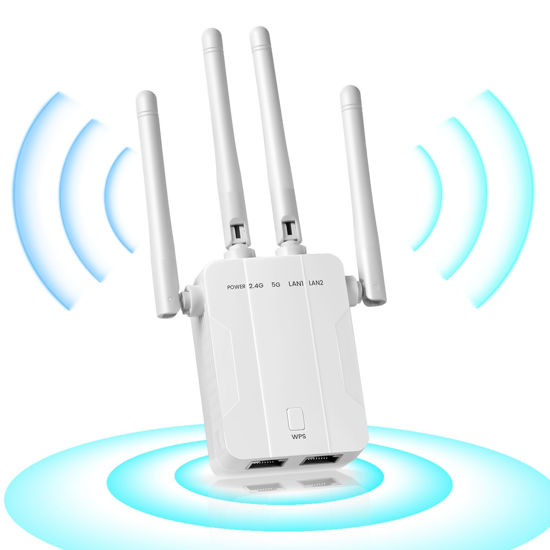 Picture of 2024 New WiFi Extender Signal Booster,WiFi Extender,WiFi Booster with 1200Mbps Dual Band(Up to 10000sq.ft for 55+ Devices),WiFi Repeater with 4 Antennas 360° Full Coverage,1-Tap Setup & Ethernet Port