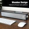 Picture of MICA Computer Speakers, Wired Computer Sound Bar, Wooden Mini Soundbar, USB Powered PC Speakers for Desktop Monitor, Laptop, Tablet, 3.5mm Aux Connection, Black (M30i)