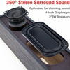 Picture of MICA Computer Speakers, Wired Computer Sound Bar, Wooden Mini Soundbar, USB Powered PC Speakers for Desktop Monitor, Laptop, Tablet, 3.5mm Aux Connection, Black (M30i)