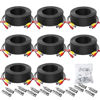 Picture of AIWIXEN 8 Pack 50ft/15M Video Power Cable, BNC Extension Security Camera Cable Wire for CCTV Surveillance DVR System, Included 16 x BNC Connectors and 100pcs Cable Clips