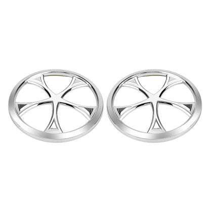 Picture of XMMT 5 Hole Chrome Front Speaker Grills Cover For Harley Touring Electra Street Glide Trike 2014-2022