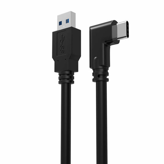 Picture of Easy Hood USB 3.0 A to USB C Cable Right Angle, 16ft Type C Charging Data Transfer Cord for Sony A7SIII A7III A7RIII A7C A7RIV Nikon Z6 Z7 Canon EOS R RP R5 R6 G7X Mark III Fuji X-T3 X-T4