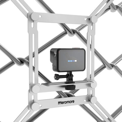 Picture of Meromore Aluminum Fence Mount for GoPro, iPhone, Phones, Digital Action Camera, Ideal Backstop Camera Clip for Recording Baseball, Softball, Football Games