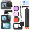 Picture of OctinPris Accessories Kit for Gopro Hero 12 11 10 9 Waterproof Housing Case Underwater Float Handle Silicone Sleeve Lens Cap Tempered Glass Screen Protectors Dive Filters Anti-Fog Inserts Bundle Set