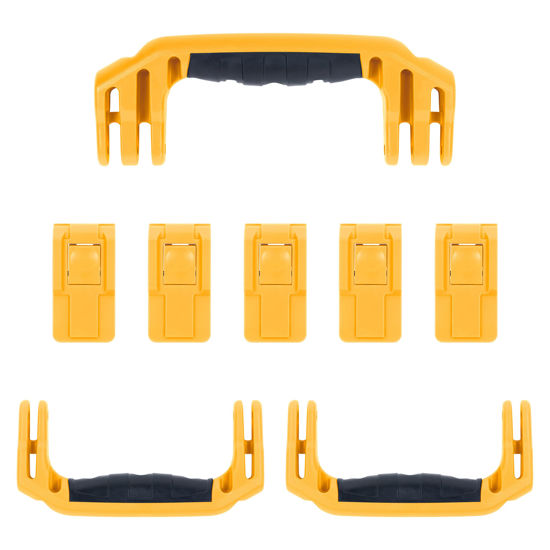 Picture of Pelican 1615 Replacement Handle & Latch Set by ColorCase - Yellow Handles & Push Button Latches