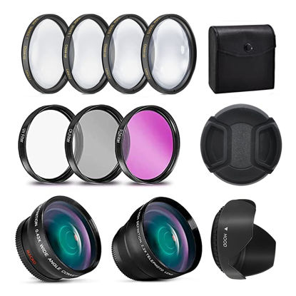 Picture of Accessory Zone Extreme Len's 58mm Professional Filter Bundle for Lenses with a Size - Includes 7 Filters (UV, CPL, FL-D, 1, 2, 4, 10 Macro Close-Up Filters), Lens Hoods, & More