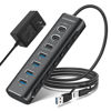 Picture of Powered USB Hub, Rosonway 7-Port USB 3.2/USB C Hub with 10Gbps USB-A 3.2, 2 USB-C 3.2, 4 USB 3.0 Ports, Individual Switches and 12V Power Adapter, Aluminum USB Port Expander for Laptop/PC, RSH-A107C