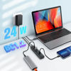 Picture of Powered USB Hub, Rosonway 7-Port USB 3.2/USB C Hub with 10Gbps USB-A 3.2, 2 USB-C 3.2, 4 USB 3.0 Ports, Individual Switches and 12V Power Adapter, Aluminum USB Port Expander for Laptop/PC, RSH-A107C