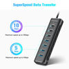 Picture of Powered USB Hub, Rosonway 7-Port USB 3.2/USB C Hub with 10Gbps USB-A 3.2, 2 USB-C 3.2, 4 USB 3.0 Ports, Individual Switches and 12V Power Adapter, Aluminum USB Port Expander for Laptop/PC, RSH-A107C