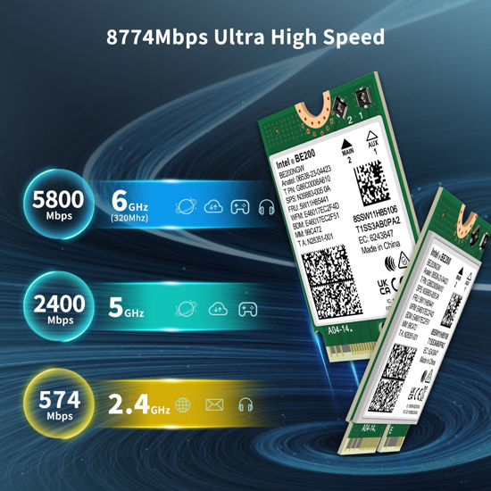 Plyisty WiFi 7 Adapter BE200NGW - 8774 Mbit/s Bluetooth 5.4