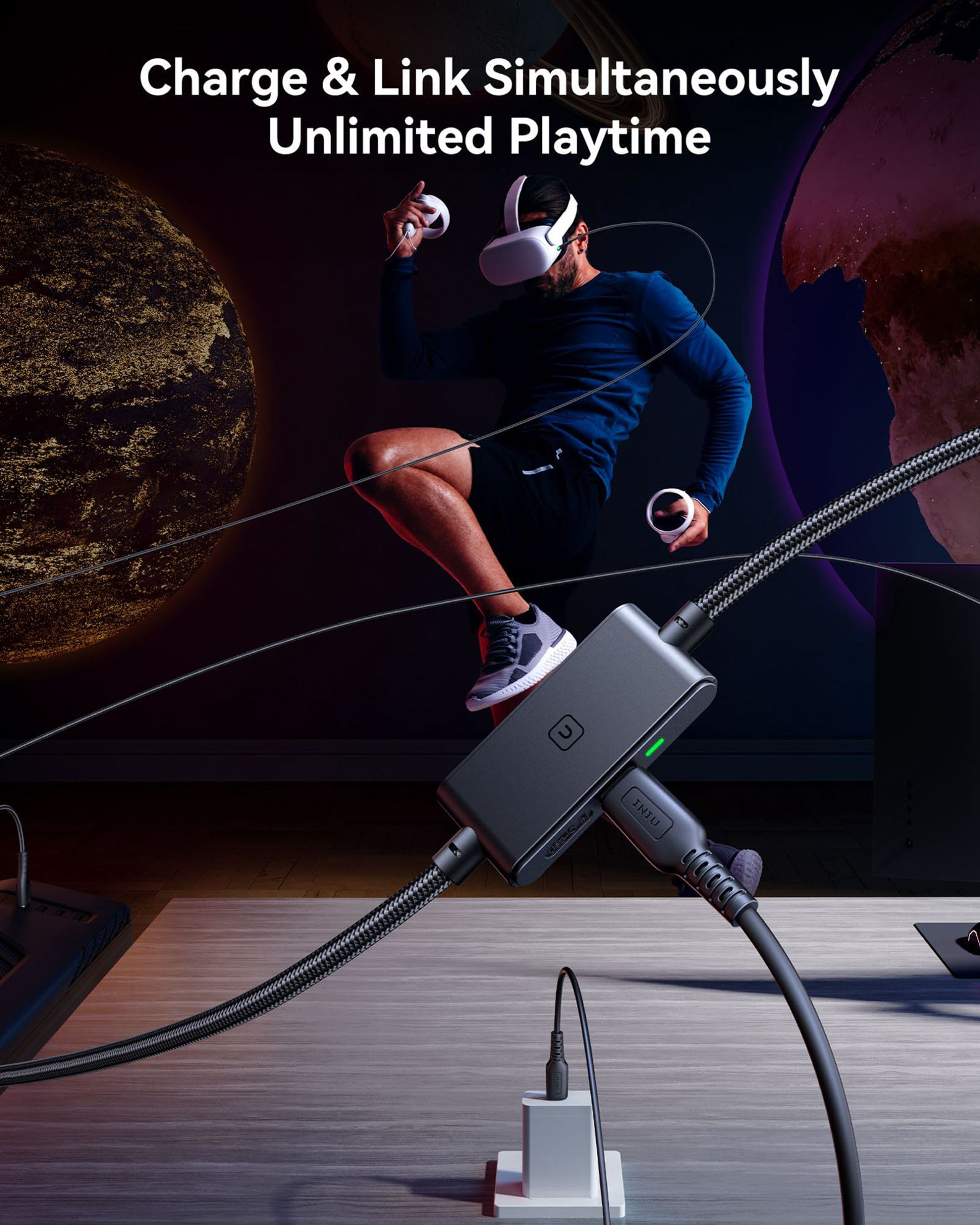 GetUSCart- INIU Oculus Link Cable with Charging [16ft] for Meta Quest 3 ...