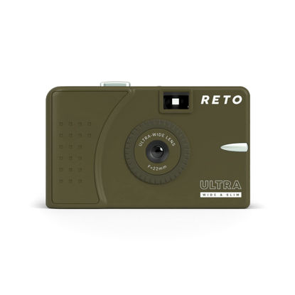 Picture of RETO Ultra Wide and Slim 35mm Reusable Daylight Film Camera - 22mm Wide Lens, Focus Free, Light Weight, Easy to Use (Olive)