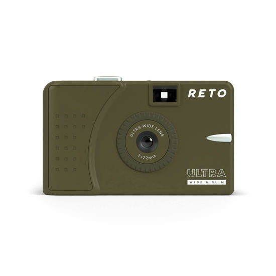 Picture of RETO Ultra Wide and Slim 35mm Reusable Daylight Film Camera - 22mm Wide Lens, Focus Free, Light Weight, Easy to Use (Olive)