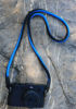 Picture of HITHUT Paracord Camera Strap Long Camera Neck Shoulder Strap for SLR DSLR Digital Mirrorless Cameras 47inch/120cm Blue Black