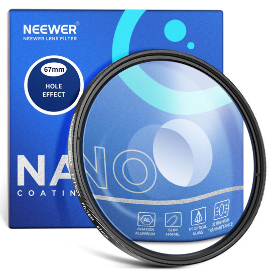 Picture of NEEWER 67mm Spiral Halo Camera Lens Filter, Prism K9 Optical Glass Special Effects Filter Photography Camera Lens Accessories with Tunnel Vision Warped Circular Halo Frame Effect