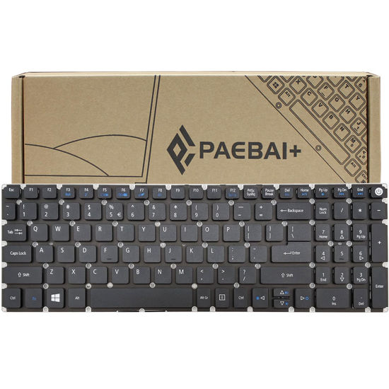 Picture of PAEBAI+ Replacement Laptop Keyboard for Acer Aspire E5-573 E5-573G E5-573T E5-573TG E5-574 E5-574G E5-574T E5-574TG E5-575 E5-575G E5-575T E5-575TG E5-576 E5-576G US Layout Black