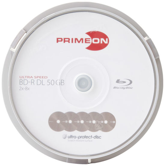 Picture of Primeon BD-R DL 50GB/2-8x Cakebox (10 Disc), Ultra-Protect-disc Surface