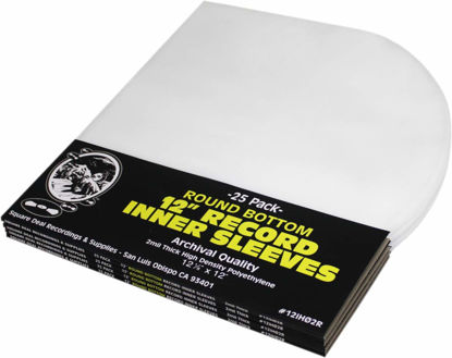 Picture of (100) 12" Round Bottom Record Inner Sleeves - 2 Mil Thick - Archival Quality, Anti-Static HDPE #12IH02R