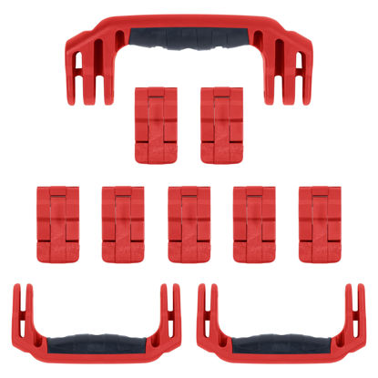Picture of Pelican 1650 Replacement Handle & Latch Set by ColorCase - Red Handles & Double Throw Latches
