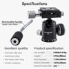 Picture of Panoramic Ball Head with Handle All Metal CNC Ball Head Camera Mount DMIDITIR Tripod Head with Arca Swiss Quick Release Plate for Tripod, Monopod, DSLR, Camcorder, DV, Telescope, Hunting (Titanium)