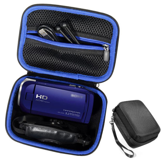 Picture of Semi-hard Camcorder Case for Sony HD Video Recording HDRCX405, HDRCX440 Handycam; Canon VIXIA HF R800, Panasonic HC-V180K and Kimire HD Recorder, Professional Hard Case with SD, Memory Card Pockets,