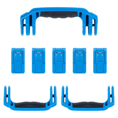 Picture of Pelican 1615 Replacement Handle & Latch Set by ColorCase - Blue Handles & Push Button Latches