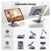 Picture of UGREEN Tablet Stand for Desk Swivel with 360° Rotating Base Tablet Holder Aluminum Portable Stand Adjustable Home Office Desk Accessories Compatible with 2024 iPad Pro 13 12.9 11 Air Mini 6 5 Grey