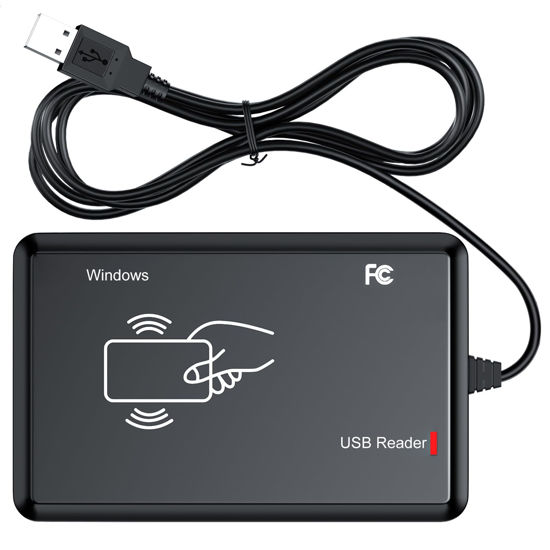 Picture of RFID Reader,Ajfwm 125KHz/13.56Mhz Dual Frequency RFID Scanner Read 1326 Family Proximity Cards & EM4100 ID IC NFC Card Access Control System Home Again