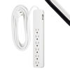Picture of GE 6-Outlet Surge Protector, 15 Ft Extension Cord, Power Strip, 840 Joules, Flat Plug, UL Listed, White, 62936