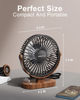Picture of SWEETFULL 6.5 Inch USB Small Desk Fan, 3 Speeds Quiet Portable Desktop Table Fan, 360° Adjustment Personal Mini Fan for Home Office Car Outdoor Travel (Black wood grain)
